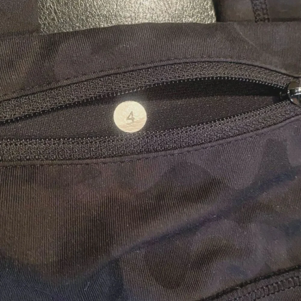 Lululemon Speed Tight Leggings Black Gray Camo Ruched size 4 RARE EUC - Picture 7 of 7